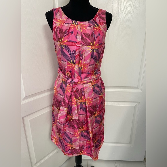 Lilly Pulitzer shift dress floral size 8 all silk wedding party evening - Picture 2 of 8
